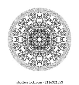 Circular pattern mandala art decoration elements