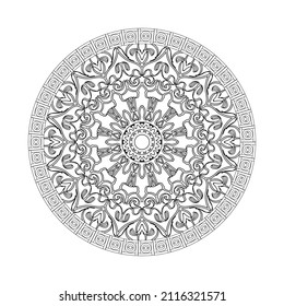 Circular pattern mandala art decoration elements