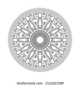 Circular pattern mandala art decoration elements