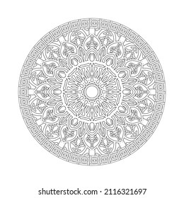 Circular pattern mandala art decoration elements