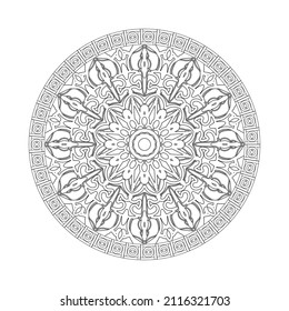 Circular pattern mandala art decoration elements