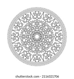 Circular pattern mandala art decoration elements