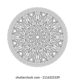 Circular pattern mandala art decoration elements