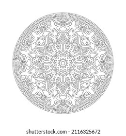 Circular pattern mandala art decoration elements