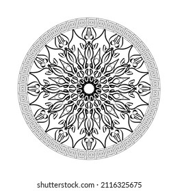 Circular pattern mandala art decoration elements