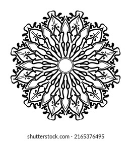 Patrón circular de elementos decorativos de arte mandala.