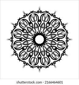 Patrón circular de elementos decorativos de arte mandala.