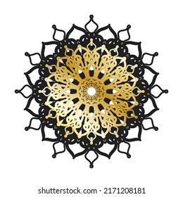 Patrón circular de elementos decorativos de arte mandala.
