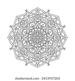 Zirkularmuster mandala Art Dekorelemente für Meditationsposter, Erwachsenenfarben Buchseite, Tattoo, Henna