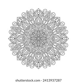 Zirkularmuster mandala Art Dekorelemente für Meditationsposter, Erwachsenenfarben Buchseite, Tattoo, Henna