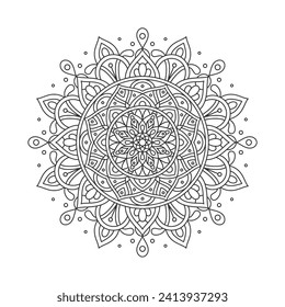 Zirkularmuster mandala Art Dekorelemente für Meditationsposter, Erwachsenenfarben Buchseite, Tattoo, Henna