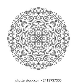 Zirkularmuster mandala Art Dekorelemente für Meditationsposter, Erwachsenenfarben Buchseite, Tattoo, Henna