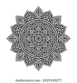 Zirkularmuster mandala Art Dekorelemente für Meditationsposter, Erwachsenenfarben Buchseite, Tattoo, Henna