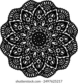 circular pattern mandala art decoration elements for meditation poster henna tattoo adult coloring book