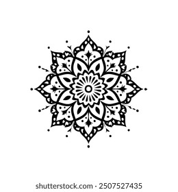 Circular pattern mandala art decoration elements for meditation poster, adult coloring book page, tattoo, henna, Vector abstract mandala pattern. Art on the wall. Coloring book Lace pattern The tattoo