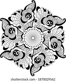 Circular muster mandala Kunst dekorative Elemente. orientalisches Muster für Meditation, Stresslinderung, Henna und für Färbung der Buchseite.