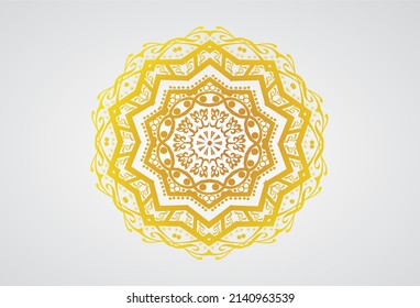 Circular pattern mandala background. luxury decoration of mandala flowers with shiny gold color. yoga template. relax, islamic, arabesques, indian, turkey.