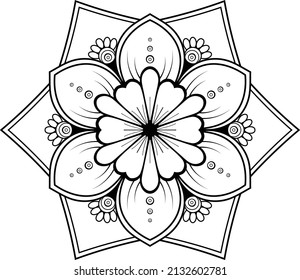 Circular pattern mandala. Coloring page for adults. Turkish, Islamic, Oriental, Greek, Indian design.