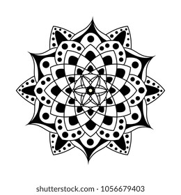 Circular pattern mandala. Decorative pattern in oriental style. Coloring book page.