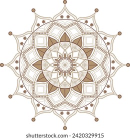 A circular pattern of the mandala. Decorative ornament in oriental style. Mandala with floral patterns.