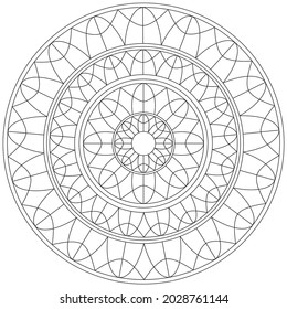 Circular Pattern Mandala Flower Rose Style Vector Lotus Leaves Henna Mehndi Meditation Tattoo Decoration Ornament Ethnic Oriental Coloring Book Page Practice Paint Print Screen Fabric Textile 
