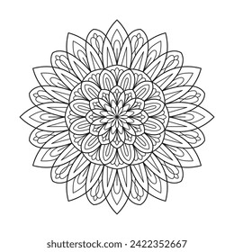 Circular Pattern Mandala Flower Rose Style Vector design