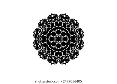 Circular Pattern Mandala Flower Rose Style Vector