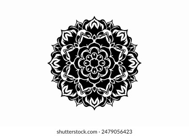 Circular Pattern Mandala Flower Rose Style Vector