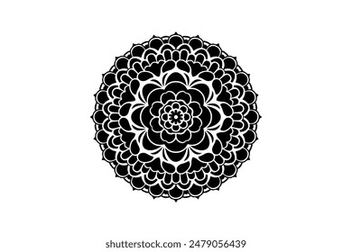 Circular Pattern Mandala Flower Rose Style Vector