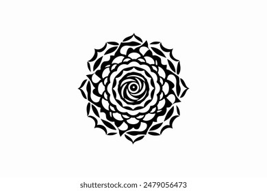 Patrón Circular Mandala Flor Rosa Estilo Vector