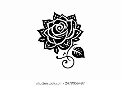 Circular Pattern Mandala Flower Rose Style Vector