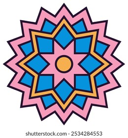 Circular Pattern Mandala Flower Rose Style Vector Lotus Leaves Henna Mehndi Meditation Tattoo Decoration Ornament Ethnic Oriental Coloring Book Page Practice Paint Print Screen Fabric Textile