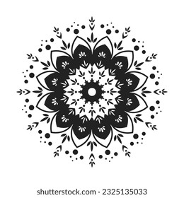 Circular pattern of mandala for Henna, Mehndi, tattoo, decoration. Decorative ornament in ethnic oriental style. Coloring book page.