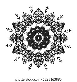 Patrón circular de mandala para Henna, Mehndi, tatuaje, decoración. Ornamento decorativo de estilo étnico islámico, árabe, indio oriental. Coloreando la página del libro.