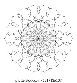 Circular pattern. Mandala illustration for tattoo, stickers, coloring pages, decoration. Decorative doodle ornament in ethnic style.