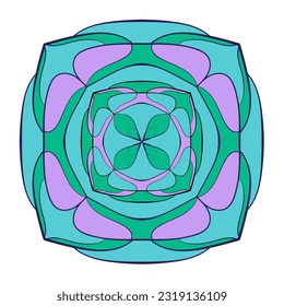 Patrón circular. Ilustración de Mandala para tatuajes, pegatinas, decoración. El doodle decorativo adorno de estilo étnico.