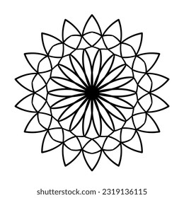 Patrón circular. Ilustración de Mandala para tatuajes, pegatinas, páginas coloreadas, decoración. El doodle decorativo adorno de estilo étnico.