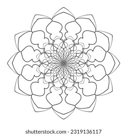 Circular pattern. Mandala illustration for tattoo, stickers, coloring pages, decoration. Decorative doodle ornament in ethnic style.