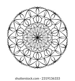Circular pattern. Mandala illustration for tattoo, stickers, coloring pages, decoration. Decorative doodle ornament in ethnic style.