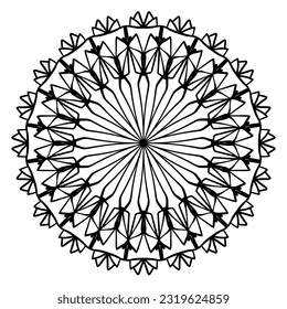 Patrón circular. Ilustración de Mandala para tatuajes, pegatinas, páginas coloreadas, decoración. Ornamento decorativo de doodles.