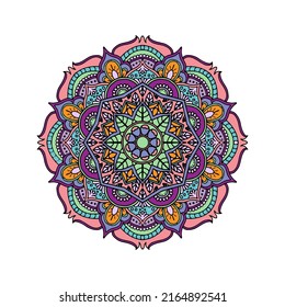 Circular pattern with mandala for mehndi, tattoo,hanna, decoration. Decorative ornament in ethnic oriental style. Coloring book page.vector EPS10