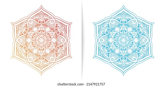circular pattern mandala motif simple, can be customized for ornament motif decoration, henna, tattoo, and coloring book cover