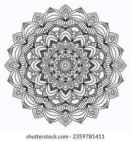 patrón circular mandala ornamento colorante libro henna decorativo