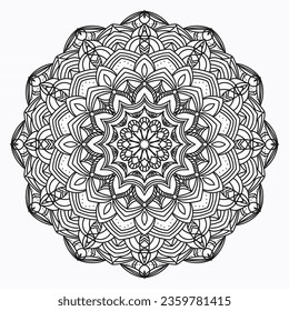 circular pattern mandala ornament coloring book henna decorative