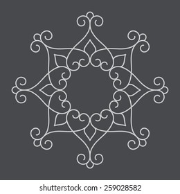 Circular pattern. Mandala. Round linear vector ornament. 