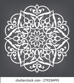 Circular pattern. Mandala. Round vector ornament.