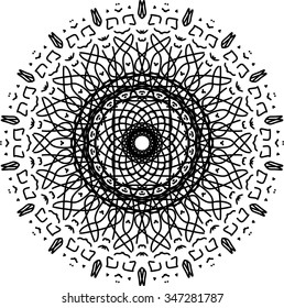 Circular pattern. Mandala. Round vector ornament.
