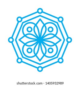Circular pattern. Mandala. Round vintage vector floral ornament in Arabesque style.