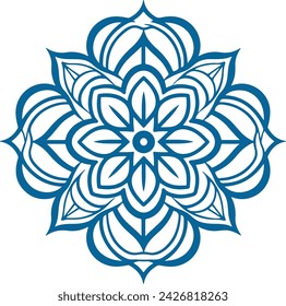Patrón circular. Mandala. Adorno floral vintage redondo en estilo arabesco
