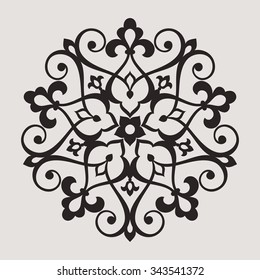 Circular pattern. Mandala. Round vintage vector ornament in Arabesque style.